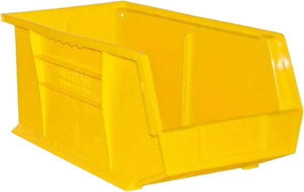 Durham - 14-5/8" Deep, Yellow Plastic Hang and Stack Bins - 7" High x 8-1/4" Wide x 14-5/8" Long - Eagle Tool & Supply