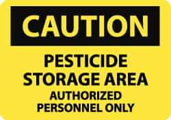 NMC - "Caution - Pesticide Storage Area - Authorized Personnel Only", 7" Long x 10" Wide, Rigid Plastic Safety Sign - Rectangle, 0.05" Thick, Use for Hazardous Materials - Eagle Tool & Supply