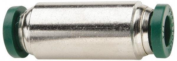 Parker - 1/4 x 1/8" Outside Diam, Nickel Plated Brass Push-to-Connect Tube Union - 300 Max psi, Tube to Tube Connection, Buna-N O-Ring - Eagle Tool & Supply