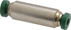 Parker - 1/8" Outside Diam, Nickel Plated Brass Push-to-Connect Tube Union - 300 Max psi, Tube to Tube Connection, Buna-N O-Ring - Eagle Tool & Supply