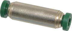 Parker - 5/32" Outside Diam, Nickel Plated Brass Push-to-Connect Tube Union - 300 Max psi, Tube to Tube Connection, Buna-N O-Ring - Eagle Tool & Supply
