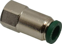 Parker - 5/16" Outside Diam, 1/8 NPTF, Nickel Plated Brass Push-to-Connect Tube Female Connector - 300 Max psi, Tube to Female NPT Connection, Buna-N O-Ring - Eagle Tool & Supply