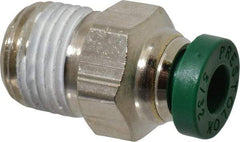 Parker - 5/32" Outside Diam, 1/8 NPTF, Nickel Plated Brass Push-to-Connect Tube Male Connector - 300 Max psi, Tube to Male NPT Connection, Buna-N O-Ring - Eagle Tool & Supply