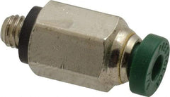 Parker - 1/8" Outside Diam, 10-32 UNF, Nickel Plated Brass Push-to-Connect Tube Male Connector - 300 Max psi, Tube to Male UNF Connection, Buna-N O-Ring - Eagle Tool & Supply