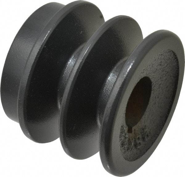 Browning - 7/8" Bore, 1-31/32 Long, 2-1/2" Outside Diam, Finished Bore Two Groove V Belt Sheave - 2.3 Belt Pitch B, 1.9" Pitch Diam of 4L Belt - Eagle Tool & Supply