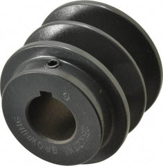 Browning - 1" Bore, 1-31/32 Long, 2.7" Outside Diam, Finished Bore Two Groove V Belt Sheave - 2-1/2 Belt Pitch B, 2.1" Pitch Diam of 4L Belt - Eagle Tool & Supply