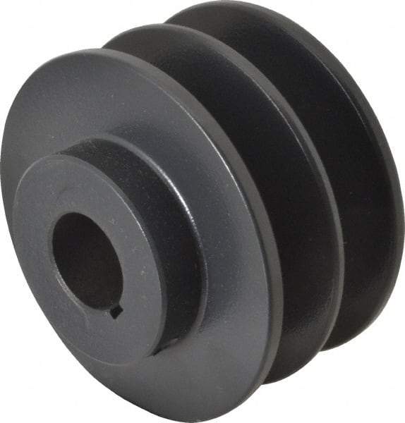 Browning - 7/8" Bore, 1-31/32 Long, 3.35" Outside Diam, Finished Bore Two Groove V Belt Sheave - 3 Belt Pitch B, 2.6" Pitch Diam of 4L Belt - Eagle Tool & Supply
