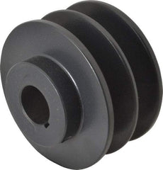 Browning - 7/8" Bore, 1-31/32 Long, 3.35" Outside Diam, Finished Bore Two Groove V Belt Sheave - 3 Belt Pitch B, 2.6" Pitch Diam of 4L Belt - Eagle Tool & Supply