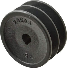 Browning - 5/8" Bore, 1-31/32 Long, 3.55" Outside Diam, Finished Bore Two Groove V Belt Sheave - 3.2 Belt Pitch B, 2.8" Pitch Diam of 4L Belt - Eagle Tool & Supply