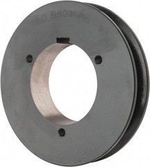 Browning - 1 Groove, 5/8 to 2-1/4 Bore Diam, 5.28" Outside Diam, QD Bushed V Belt Sheave - 5.1 5V Diam Belt Pitch - Eagle Tool & Supply