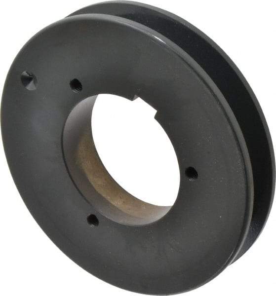 Browning - 1 Groove, 5/8 to 2-1/4 Bore Diam, 5.48" Outside Diam, QD Bushed V Belt Sheave - 5.3 5V Diam Belt Pitch - Eagle Tool & Supply