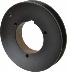 Browning - 1 Groove, 5/8 to 2-1/4 Bore Diam, 5.68" Outside Diam, QD Bushed V Belt Sheave - 5.5 5V Diam Belt Pitch - Eagle Tool & Supply