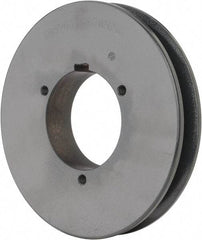 Browning - 1 Groove, 5/8 to 2-1/4 Bore Diam, 6.28" Outside Diam, QD Bushed V Belt Sheave - 6.1 5V Diam Belt Pitch - Eagle Tool & Supply