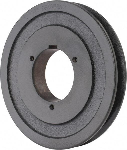 Browning - 1 Groove, 5/8 to 2-1/4 Bore Diam, 7.28" Outside Diam, QD Bushed V Belt Sheave - 7.1 5V Diam Belt Pitch - Eagle Tool & Supply