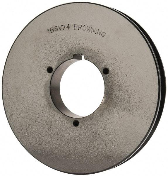 Browning - 1 Groove, 5/8 to 2-1/4 Bore Diam, 7.68" Outside Diam, QD Bushed V Belt Sheave - 7.5 5V Diam Belt Pitch - Eagle Tool & Supply