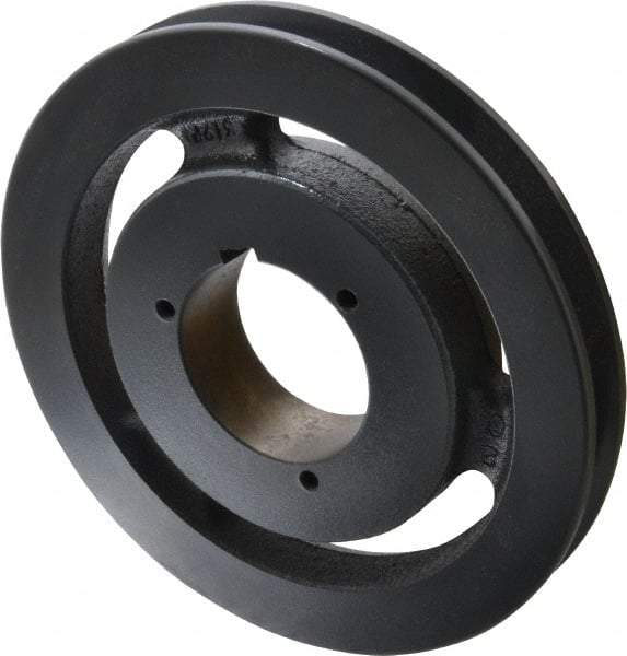 Browning - 1 Groove, 5/8 to 2-1/4 Bore Diam, 8.28" Outside Diam, QD Bushed V Belt Sheave - 8.1 5V Diam Belt Pitch - Eagle Tool & Supply