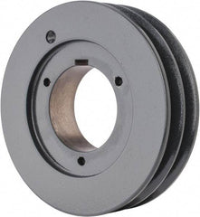 Browning - 2 Groove, 5/8 to 2-1/4 Bore Diam, 6.28" Outside Diam, QD Bushed V Belt Sheave - 6.1 5V Diam Belt Pitch - Eagle Tool & Supply