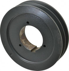 Browning - 2 Groove, 5/8 to 2-1/4 Bore Diam, 6.68" Outside Diam, QD Bushed V Belt Sheave - 6.5 5V Diam Belt Pitch - Eagle Tool & Supply