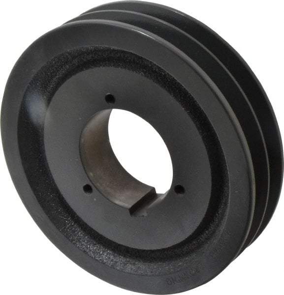 Browning - 2 Groove, 5/8 to 2-1/4 Bore Diam, 7.08" Outside Diam, QD Bushed V Belt Sheave - 6.9 5V Diam Belt Pitch - Eagle Tool & Supply