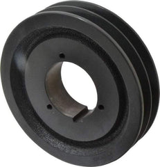 Browning - 2 Groove, 5/8 to 2-1/4 Bore Diam, 7.08" Outside Diam, QD Bushed V Belt Sheave - 6.9 5V Diam Belt Pitch - Eagle Tool & Supply