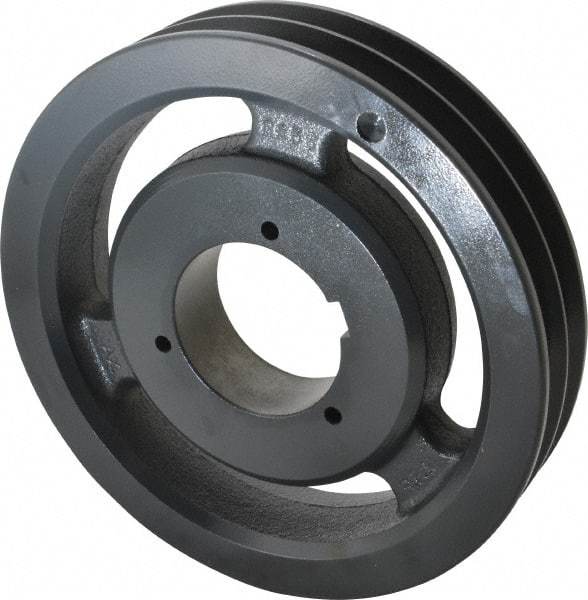 Browning - 2 Groove, 5/8 to 2-1/4 Bore Diam, 8.28" Outside Diam, QD Bushed V Belt Sheave - 8.1 5V Diam Belt Pitch - Eagle Tool & Supply