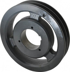 Browning - 2 Groove, 5/8 to 2-1/4 Bore Diam, 8.28" Outside Diam, QD Bushed V Belt Sheave - 8.1 5V Diam Belt Pitch - Eagle Tool & Supply