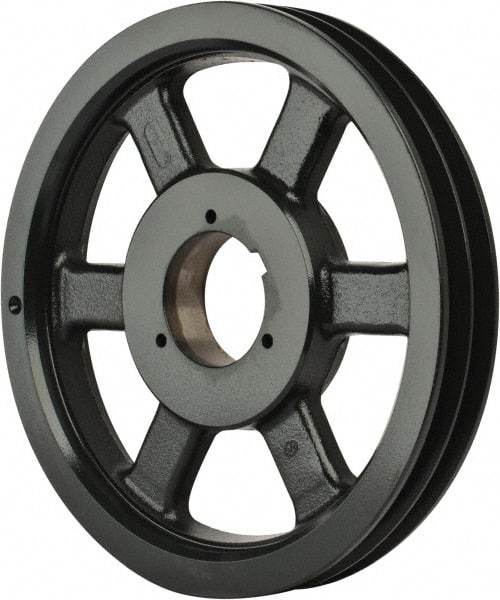 Browning - 2 Groove, 5/8 to 2-1/4 Bore Diam, 11.28" Outside Diam, QD Bushed V Belt Sheave - 11.1 5V Diam Belt Pitch - Eagle Tool & Supply