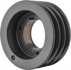 Browning - 3 Groove, 5/8 to 2-1/4 Bore Diam, 5.48" Outside Diam, QD Bushed V Belt Sheave - 5.3 5V Diam Belt Pitch - Eagle Tool & Supply