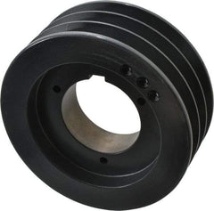 Browning - 3 Groove, 5/8 to 2-1/4 Bore Diam, 6.08" Outside Diam, QD Bushed V Belt Sheave - 5.9 5V Diam Belt Pitch - Eagle Tool & Supply