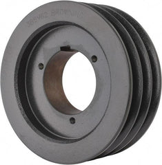 Browning - 3 Groove, 5/8 to 2-1/4 Bore Diam, 6.48" Outside Diam, QD Bushed V Belt Sheave - 6.3 5V Diam Belt Pitch - Eagle Tool & Supply