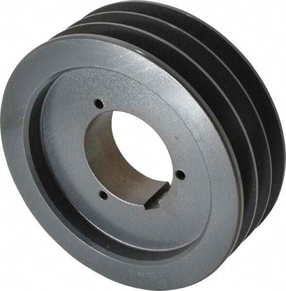 Browning - 3 Groove, 5/8 to 2-1/4 Bore Diam, 7.08" Outside Diam, QD Bushed V Belt Sheave - 6.9 5V Diam Belt Pitch - Eagle Tool & Supply