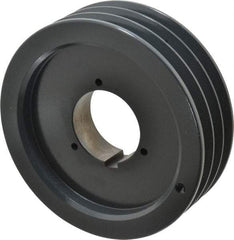 Browning - 3 Groove, 5/8 to 2-1/4 Bore Diam, 7.68" Outside Diam, QD Bushed V Belt Sheave - 7.5 5V Diam Belt Pitch - Eagle Tool & Supply