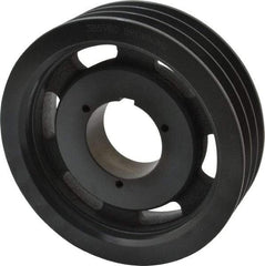 Browning - 3 Groove, 5/8 to 2-1/4 Bore Diam, 8.28" Outside Diam, QD Bushed V Belt Sheave - 8.1 5V Diam Belt Pitch - Eagle Tool & Supply