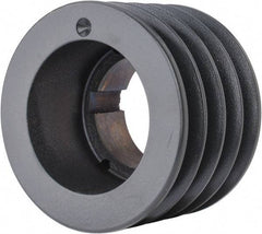 Browning - 4 Groove, 5/8 to 2-1/4 Bore Diam, 4.88" Outside Diam, QD Bushed V Belt Sheave - 4.7 5V Diam Belt Pitch - Eagle Tool & Supply