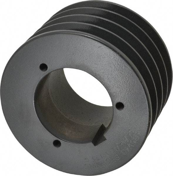 Browning - 4 Groove, 5/8 to 2-1/4 Bore Diam, 5.08" Outside Diam, QD Bushed V Belt Sheave - 4.9 5V Diam Belt Pitch - Eagle Tool & Supply