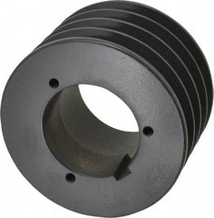 Browning - 4 Groove, 5/8 to 2-1/4 Bore Diam, 5.08" Outside Diam, QD Bushed V Belt Sheave - 4.9 5V Diam Belt Pitch - Eagle Tool & Supply