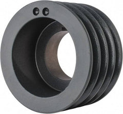 Browning - 4 Groove, 5/8 to 2-1/4 Bore Diam, 5.48" Outside Diam, QD Bushed V Belt Sheave - 5.3 5V Diam Belt Pitch - Eagle Tool & Supply