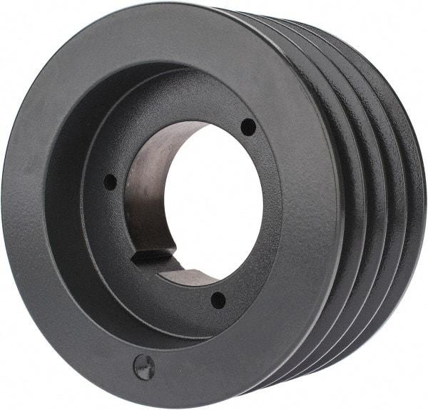Browning - 4 Groove, 5/8 to 2-1/4 Bore Diam, 6.08" Outside Diam, QD Bushed V Belt Sheave - 5.9 5V Diam Belt Pitch - Eagle Tool & Supply