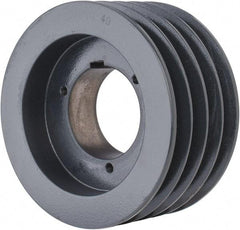Browning - 4 Groove, 5/8 to 2-1/4 Bore Diam, 6.28" Outside Diam, QD Bushed V Belt Sheave - 6.1 5V Diam Belt Pitch - Eagle Tool & Supply