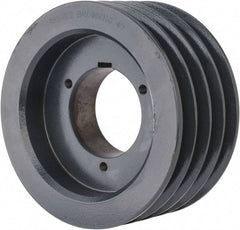 Browning - 4 Groove, 5/8 to 2-1/4 Bore Diam, 6.48" Outside Diam, QD Bushed V Belt Sheave - 6.3 5V Diam Belt Pitch - Eagle Tool & Supply
