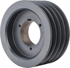 Browning - 4 Groove, 5/8 to 2-1/4 Bore Diam, 6.68" Outside Diam, QD Bushed V Belt Sheave - 6.5 5V Diam Belt Pitch - Eagle Tool & Supply