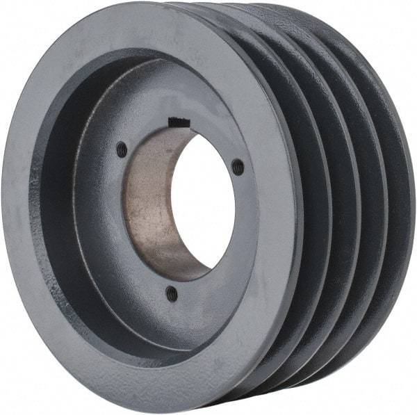 Browning - 4 Groove, 5/8 to 2-1/4 Bore Diam, 6.88" Outside Diam, QD Bushed V Belt Sheave - 6.7 5V Diam Belt Pitch - Eagle Tool & Supply