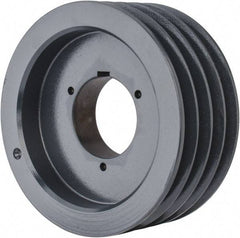 Browning - 4 Groove, 5/8 to 2-1/4 Bore Diam, 7.28" Outside Diam, QD Bushed V Belt Sheave - 7.1 5V Diam Belt Pitch - Eagle Tool & Supply