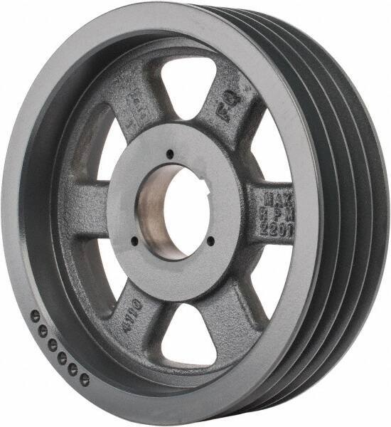 Browning - 4 Groove, 5/8 to 2-1/4 Bore Diam, 11.28" Outside Diam, QD Bushed V Belt Sheave - 11.1 5V Diam Belt Pitch - Eagle Tool & Supply