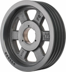 Browning - 4 Groove, 5/8 to 2-1/4 Bore Diam, 11.28" Outside Diam, QD Bushed V Belt Sheave - 11.1 5V Diam Belt Pitch - Eagle Tool & Supply