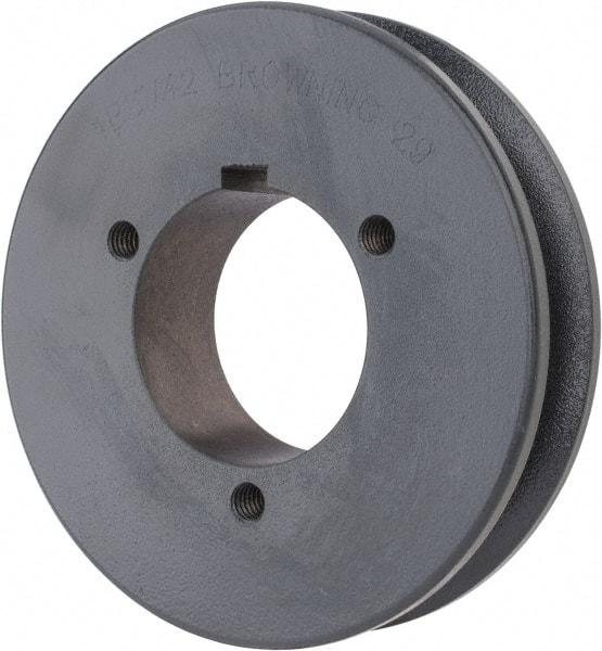 Browning - 1 Groove, 1/2 to 2-7/16 Bore Diam, 4.48" Outside Diam, QD Bushed V Belt Sheave - 4.3 5V Diam Belt Pitch - Eagle Tool & Supply