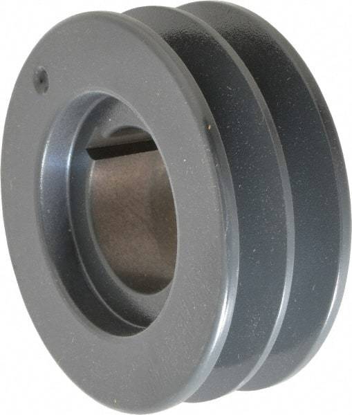 Browning - 2 Groove, 1/2 to 2-7/16 Bore Diam, 4.48" Outside Diam, QD Bushed V Belt Sheave - 4.3 5V Diam Belt Pitch - Eagle Tool & Supply