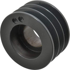 Browning - 3 Groove, 1/2 to 2-7/16 Bore Diam, 4.48" Outside Diam, QD Bushed V Belt Sheave - 4.3 5V Diam Belt Pitch - Eagle Tool & Supply