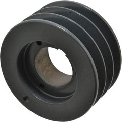Browning - 3 Groove, 1/2 to 2-7/16 Bore Diam, 4.68" Outside Diam, QD Bushed V Belt Sheave - 4.5 5V Diam Belt Pitch - Eagle Tool & Supply