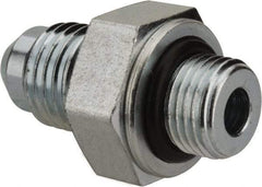 Voss - 7/16-20 x 1/8 Male Thread, Zinc Plated Carbon Steel Industrial Pipe Adapter - MJIC x MBSPP - Eagle Tool & Supply